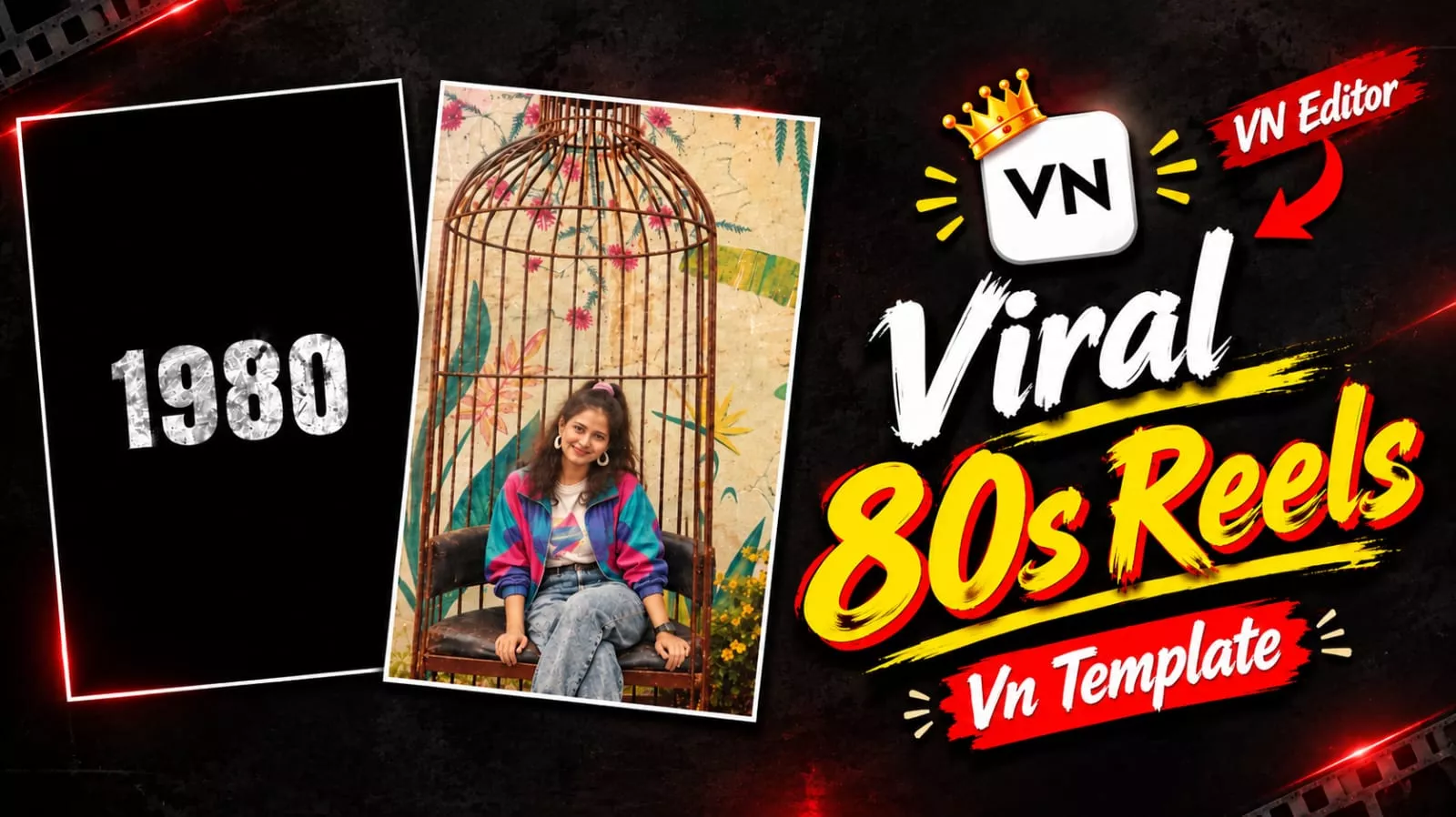 Trending 80s Look reels Vn Template Code Editing